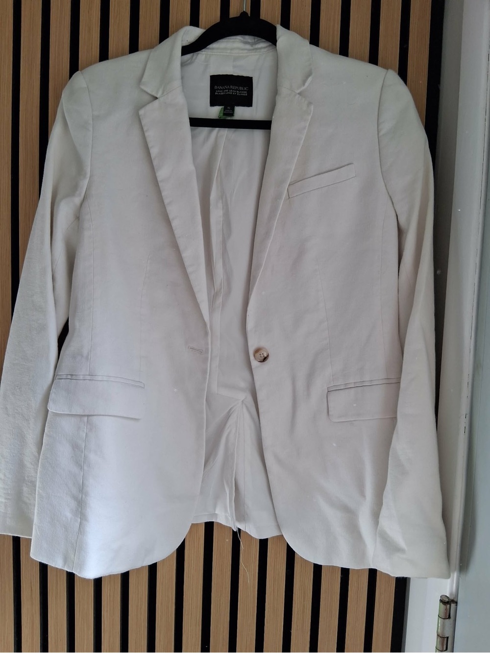 Banana Republic Women's White Blazer - Single Button Tailored Jacket